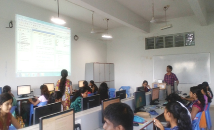 Students performing Practicals in Digital Signal Processing Laboratory